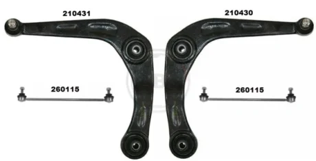 К-кт важелів перед. підвіски Peugeot 206 98- A.B.S. 219903