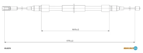 Трос гальм. задн. лів. AUDI A8 -02 Adriauto 03.0276