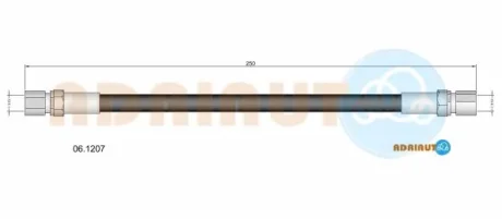 DAEWOO гальм.шланг задн.прав.(барабан.гальм.)Nubira 97- Adriauto 06.1207