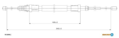 CITROEN трос ручного гальма Berlingo 08- ADRIAUTO 07.0200.1