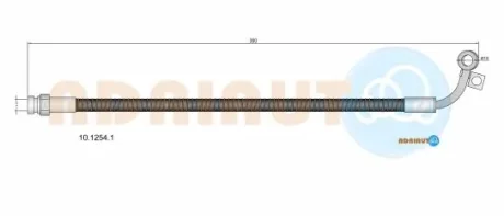 HYUNDAI Шланг гальмівний передн. прав. H-1 97- Adriauto 10.1254.1