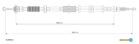 Трос стояночного гальма задн Лів (1640мм/1640мм) ABARTH GRANDE PUNTO, PUNTO, PUNTO EVO ALFA ROMEO MITO FIAT GRANDE PUNTO, PUNTO, PUNTO EVO, PUNTO EVO/HATCHBACK, PUNTO/HATCHBACK 0.9-1.6D 06.05- ADRIAUTO 1102552