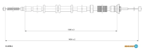 FIAT трос ручн.гальма Punto 05- прав. Adriauto 11.0296.1