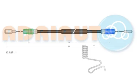 FORD Трос ручного гальма задн. прав. TRANSIT 06- ADRIAUTO 13.0271.1