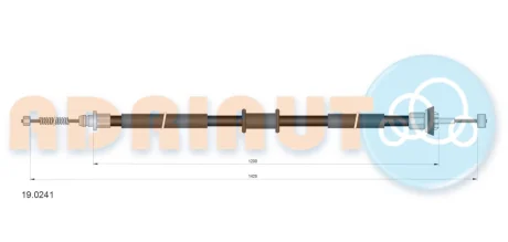 Фото - трос стояночного гальма задн Лів/Прав (1425мм/1425мм) LANCIA YPSILON 1.2-1.4LPG 10.03-12.11 ADRIAUTO 190241 Трос стояночного гальма задн Лів/Прав (1425мм/1425мм) LANCIA YPSILON 1.2-1.4LPG 10.03-12.11 ADRIAUTO 190241
