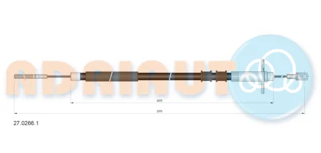 DB трос ручного гальм задн.прав.G W463 Adriauto 27.0266.1