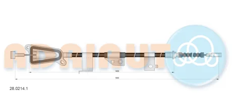 NISSAN трос ручного гальма прав.Almera 01- ADRIAUTO 28.0214.1