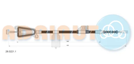 NISSAN трос ручного гальма лів.Almera 01- ABS ADRIAUTO 28.0221.1