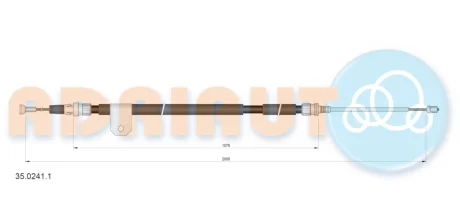 PEUGEOT Трос гальм задн.лів. 308 SW II 1.2-2.0 14-21 Adriauto 35.0241.1