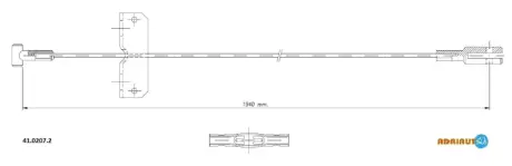 OPEL трос ручного гальма середній. VIVARO A 06-, RENAULT TRAFIC II ADRIAUTO 41.0207.2
