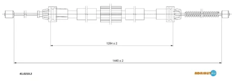 RENAULT трос ручного гальма задн. лів. CLIO III, MODUS / GRAND MODUS Adriauto 41.0210.2