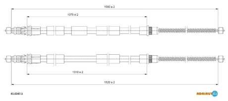 RENAULT трос ручного гальма GRAND ES Adriauto 41.0247.1