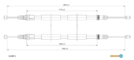 RENAULT трос ручного гальма задн. ESPACE III 98- Adriauto 41.0287.1