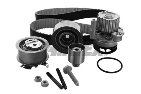 К-кт. ГРМ (ремінь + 3 ролика + помпа + кріплення) AUDI 2,0TDI: A3/4/6 03- VW 2,0TDI: Golf V, Passat, Touran SKODA SEAT AIRTEX WPK-199803