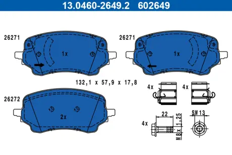 Гальмівні колодки ATE 13.0460-2649.2