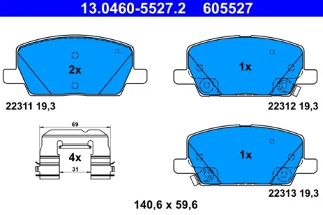 Тормозные колодки ATE 13.0460-5527.2