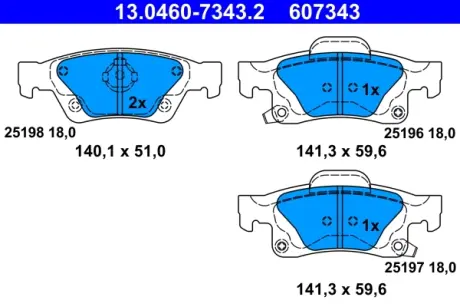 Гальмівні колодки ATE 13.0460-7343.2