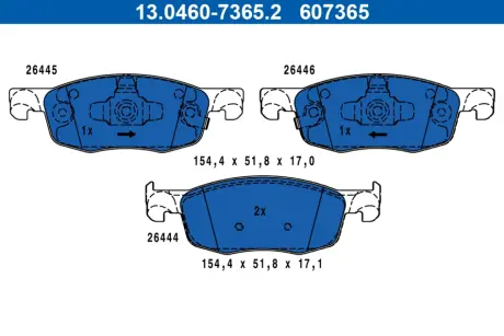 Тормозные колодки ATE 13.0460-7365.2