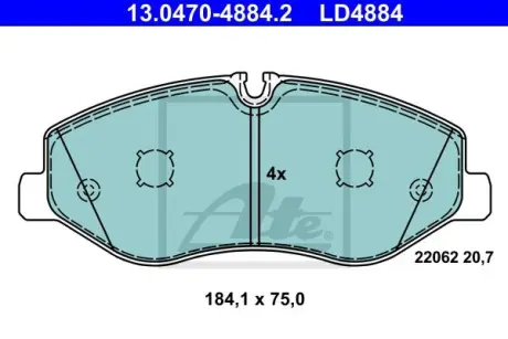 Тормозные колодки ATE 13.0470-4884.2