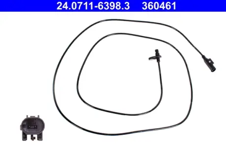 Датчик ABS задн Лів MERCEDES SPRINTER 3,5-T (B906), SPRINTER 3-T (B906), SPRINTER 4,6-T (B906), SPRINTER 5-T (B906) VW CRAFTER 30-35, CRAFTER 30-50 1.8-3.5 04.06-09.20 ATE 24.0711-6398.3