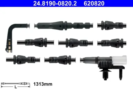 Датчик зносу гальмівних колодок (передніх) Land Rover Defender/Discovery/Range Rover 12- (L=1313mm) ATE 24.8190-0820.2