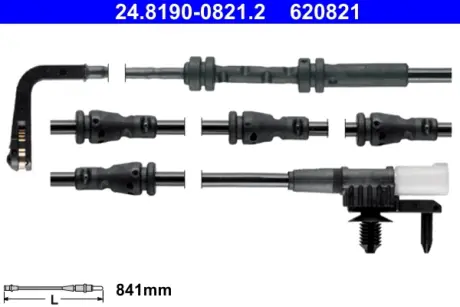 Датчик зносу гальмівних колодок (задніх) Land Rover Discovery/Range Rover Sport 14- (L=841mm) ATE 24.8190-0821.2