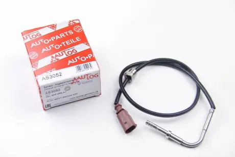 Датчик температури вихлопних газів (перед DPF) AUDI A3, TT SEAT ALTEA, ALTEA XL, LEON, TOLEDO III SKODA OCTAVIA II, SUPERB II, YETI VW BEETLE, EOS, GOLF PLUS V, GOLF V 1.6D/1.9D/2.0D 05.03-12.17 AUTLOG AS3052