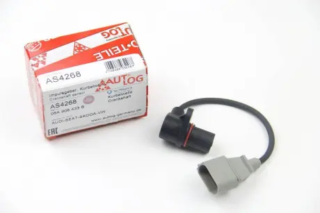 Датчик положення колінчастого вала AUDI A3, A4 B7, A6 C6, TT SEAT ALTEA, ALTEA XL, CORDOBA, EXEO, EXEO ST, IBIZA III, IBIZA IV, IBIZA IV SC, LEON, TOLEDO II, TOLEDO III 1.6-2.0CNG 12.95-11.17 AUTLOG AS4268