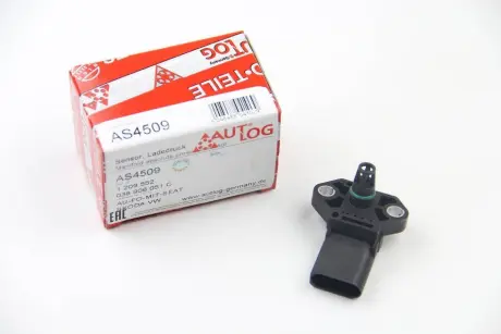 Датчик тиску у впускному колекторі (4 pin) AUDI A1, A2, A3, A4 ALLROAD B8, A4 B5, A4 B6, A4 B7, A4 B8, A5, A6 ALLROAD C6, A6 C5, A6 C6, A8 D3, A8 D4, Q5, Q7, TT FORD GALAXY I 1.2-6.0D 01.95- AUTLOG AS4509