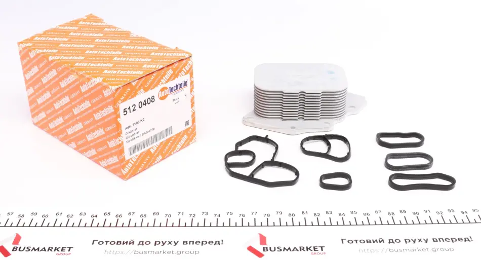 Радіатор масляний Citroen Berlingo/Peugeot Partner 1.6 HDI 05- (теплообмінник) (з прокладками) Autotechteile 512 0408 (фото 1)
