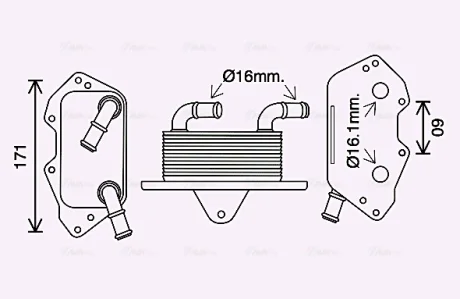 AVA VW Оливний радіатор Audi A4/5/6/7/8, Q5/7, Touareg 2.8/3.2TSI Ava cooling AI3404