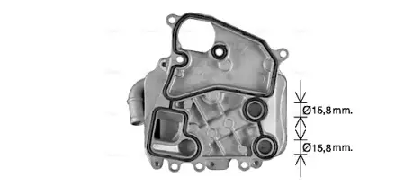 AVA VW Оливний радіатор (з корпусом) Audi A4/5/6/7/8, Q5/7, Touareg 10- AVA COOLING AI3405H