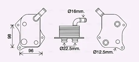 AVA VW Оливний радіатор Audi A4/6, Passat 2.0 00- AVA COOLING AI3414