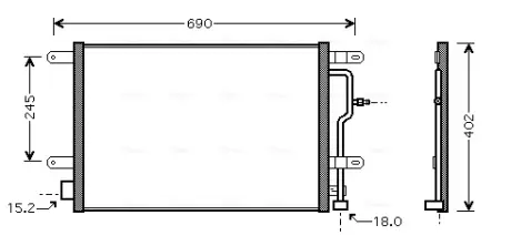 AVA VW Радіатор кондиціонера (конденсатор) Audi A4/6 1.6/3.0 00- AVA COOLING AI5199