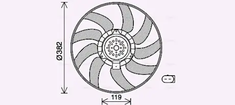 AVA AUDI Вентилятор радіатора A4 Allroad B8 2.0 09-, A4 B8 1.8, 2.0 07-, A5 2.0 07-, PORSCHE AVA COOLING AI7519