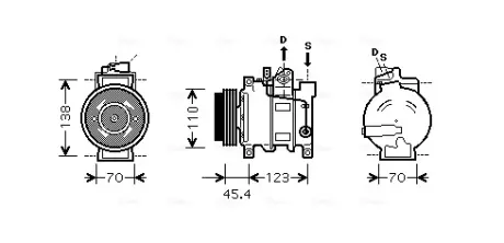 Компресор кондиціонера AUDI A4 B6 (2001) A4 2.5 TDI (AVA) AVA COOLING AIAK227