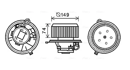 ALFA ROMEO Вентилятор салону 147 1.6, 1.9, 2.0 01-, GT, 156 Ava cooling AL8138