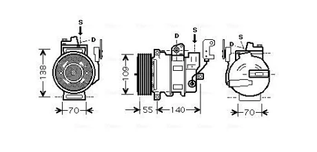 AVA Компресор кондиціонера DISCOVERY III 2.7 04 Ava cooling AUAK187