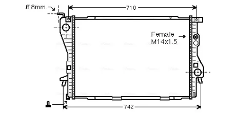 AVA BMW Радіатор сист. охолодження двигуна 5 E39, 7 E38 2.5td AVA COOLING BW2202 (фото 1)