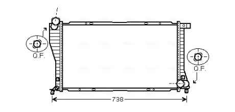 AVA BMW Радіатор охолодження 5 E39, 7 E38 2.0/4.0d 98- AVA COOLING BW2234