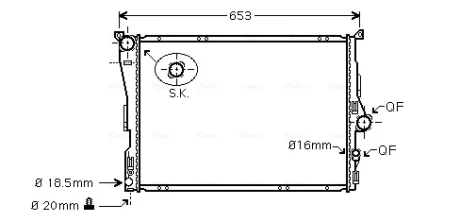 BMW Радіатор охолодження двиг. X3 E83 2.5/3.0 03-10 Ava cooling BW2343