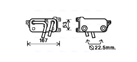 AVA BMW Оливний радіатор (без корпуса) 5 E60, 7 E65 2.0/5.0 Ava cooling BW3401