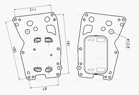 AVA BMW Оливний радіатор (без корпуса) 1 F20, 3 E90, 3 F30, 4,5 F10, X1/3/5 F25 AVA COOLING BW3625