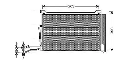 AVA MINI Радіатор кондиціонера (конденсатор) (R50, R53) One D 03- AVA COOLING BW5264D