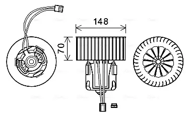 AVA BMW Вентилятор салона 5 F10, 5 F07 Gran Turismo, 6,7 F01, Alpina 08- AVA COOLING BW8539