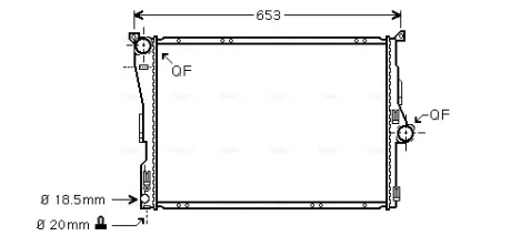 AVA BMW Радіатор охолодження (механіка) 1/3 E90,X1 E84 2.0/3.0 AVA COOLING BWA2291