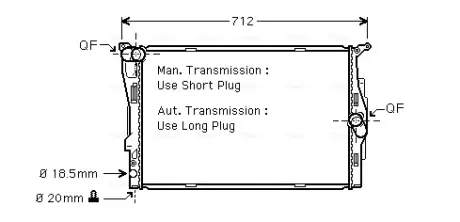 AVA BMW Радіатор охолодження (механіка) 1/3 E90, X1 E84 2.0/3.0 AVA COOLING BWA2292