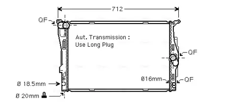 AVA BMW Радіатор охолодження (автомат) 1/3 E90,X1 E84 2.0/3.0 AVA COOLING BWA2303