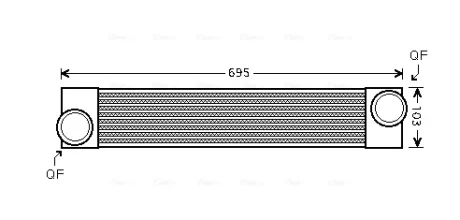 AVA BMW Інтеркулер 5 E60 520d, 530d 05- Ava cooling BWA4346