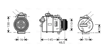 Компресор кондиціонера BMW Ava cooling BWAK309